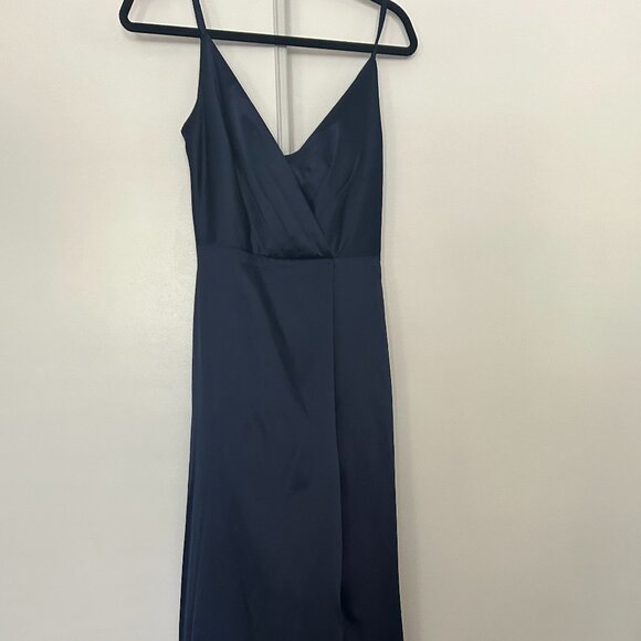 Marine Blue Silk Prom/Formal Dress - Picture 2 of 9